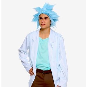 Rick and Morty costume white cape and wig